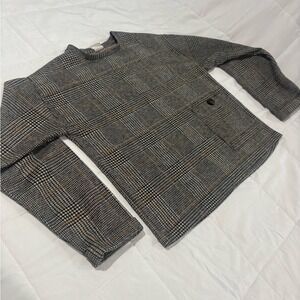 Preppy Plaid Zara Knit Top Kids 13-14 Grey